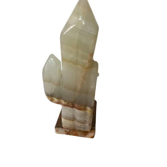 Vintage Hand Carved Onyx Mexican Man/Cactus Bookend 7"Tx5"wide - Picture 2 of 7